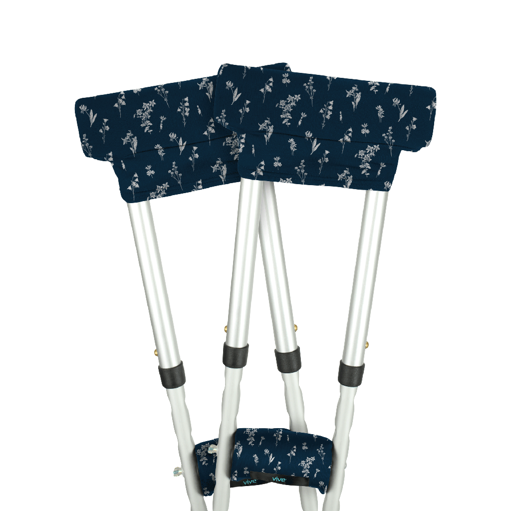 Crutch Pads - Blue Floral