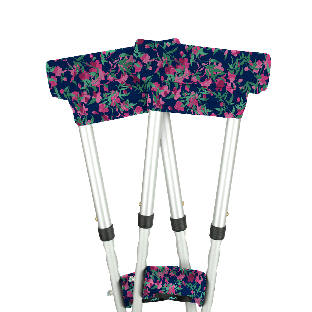 Crutch Pads - Pink Floral