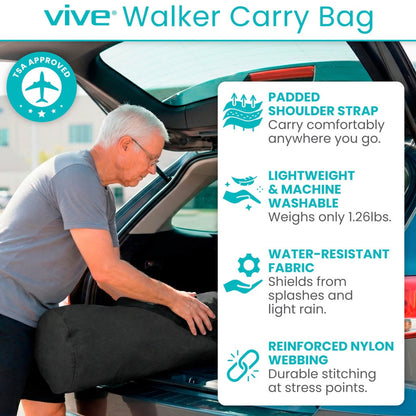 Protective Airframe Rollator Carry Bag With Zip Closure - Mobility & Transfer Equipment