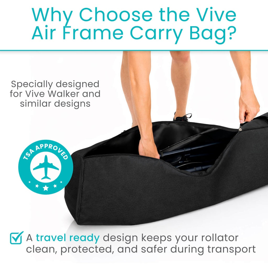 Protective Airframe Rollator Carry Bag With Zip Closure - Mobility & Transfer Equipment