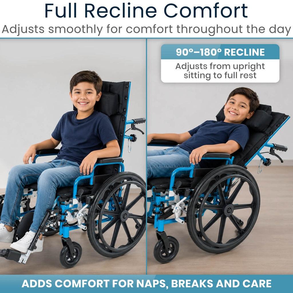 Reclining Pediatric Wheelchair With 14-Inch Seat - Mobility & Transfer Equipment
