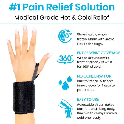 Reusable Hot & Cold Wrist Therapy Wraps, 2 Pack - Orthopedics & Bracing