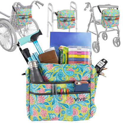 Rollator Bag - Green Paisley