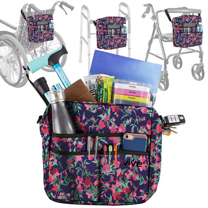 Rollator Bag - Pink Floral