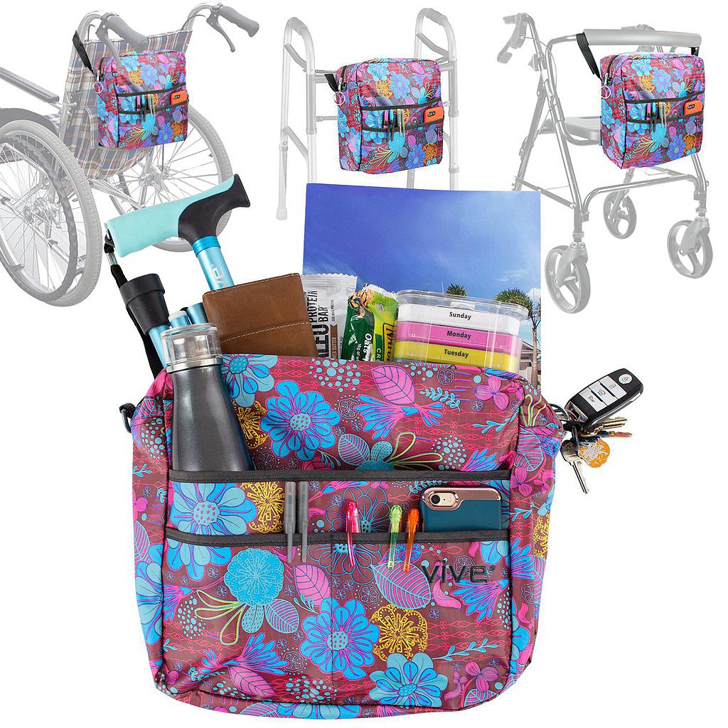 Rollator Bag - Purple Floral