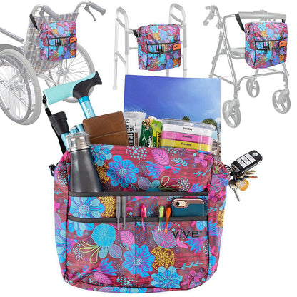 Rollator Bag - Purple Floral