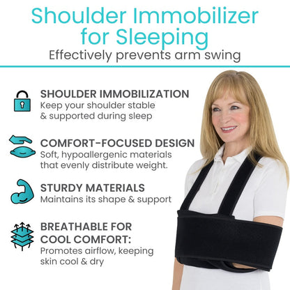 Shoulder Immobilizer Night Arm Sling With Adjustable Straps - Orthopedics & Bracing