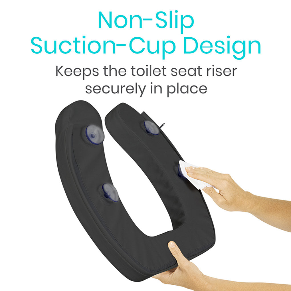 Cushioned Toilet Seat Riser Black 2’’ Soft