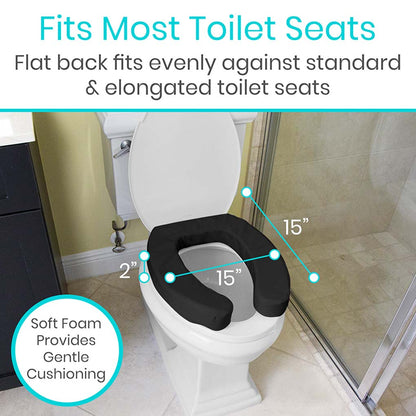 Cushioned Toilet Seat Riser Black 2’’ Soft