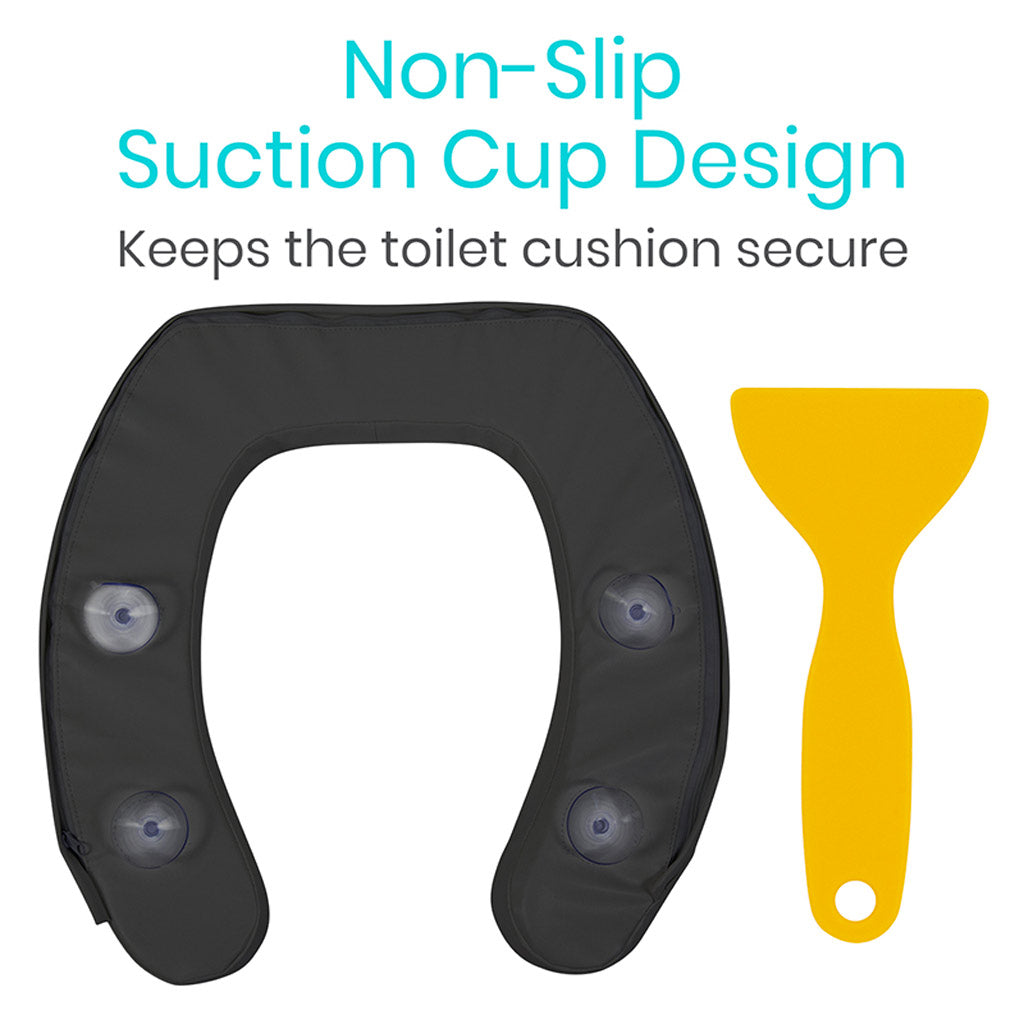 Cushioned Toilet Seat Riser Black 2’’ Soft
