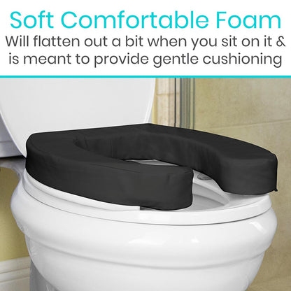 Cushioned Toilet Seat Riser Black 2’’ Soft