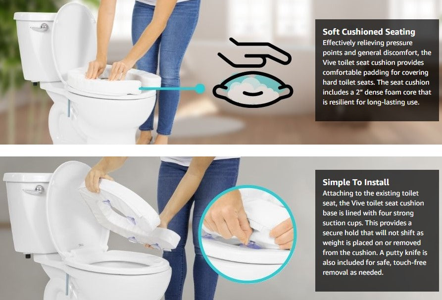 Cushioned Toilet Seat Riser 4’’ Soft