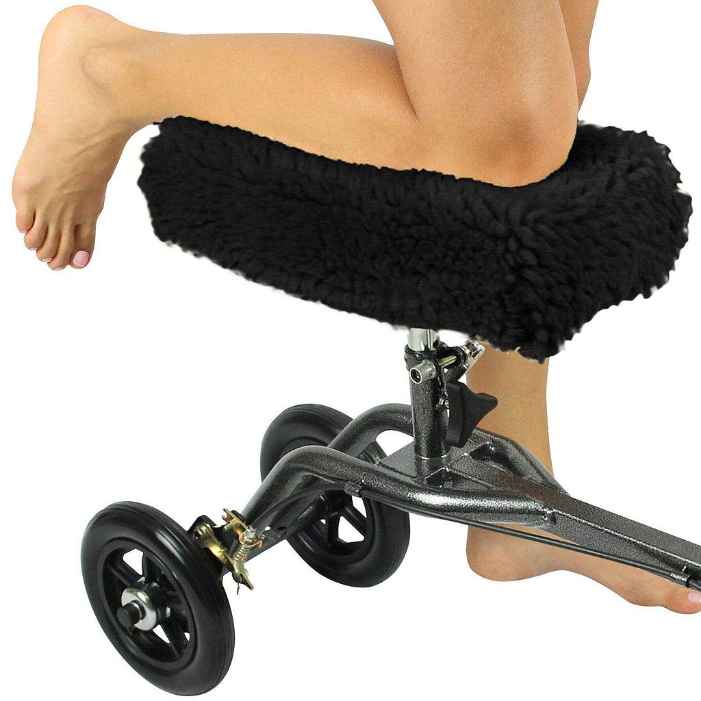 Sheepskin Knee Walker Pad - Black