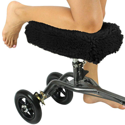 Sheepskin Knee Walker Pad - Black
