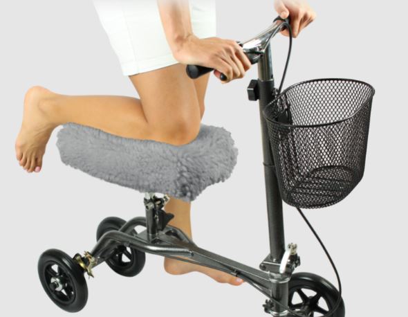 Sheepskin Knee Walker Pad - Grey