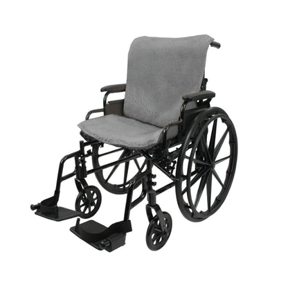 Sheepskin Wheelchair Seat and Backrest Pads - Grey