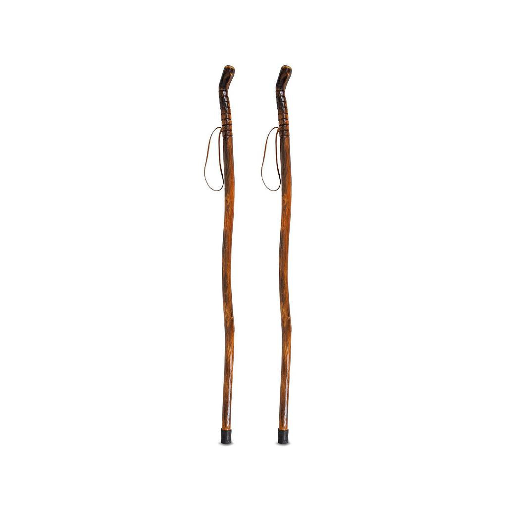 Solid Wooden Walking Sticks, 2 Pack With Rubber Tips - 55’’ - Mobility & Transfer Equipment