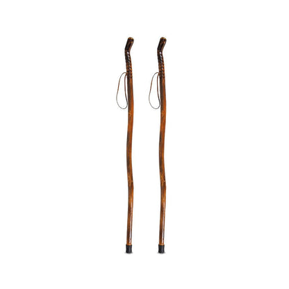 Solid Wooden Walking Sticks, 2 Pack With Rubber Tips - 55’’ - Mobility & Transfer Equipment