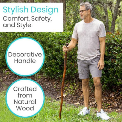 Solid Wooden Walking Sticks, 2 Pack With Rubber Tips - Mobility & Transfer Equipment