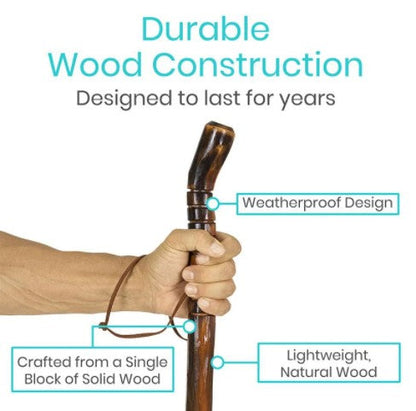 Solid Wooden Walking Sticks, 2 Pack With Rubber Tips - Mobility & Transfer Equipment