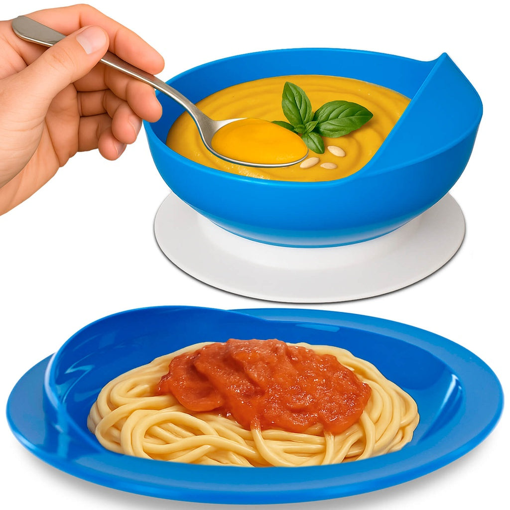 Spill Proof Scoop Plate and Bowl