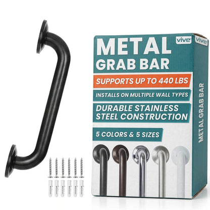 Metal Grab Bar - 12’’ / Single / Black