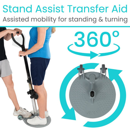 Stand-Assist Rotating Transfer Disc With Knee Support - Mobility & Transfer Equipment