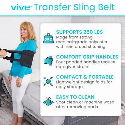 Standard Patient Transfer Sling With Multiple Handles - Mobility & Transfer Equipment