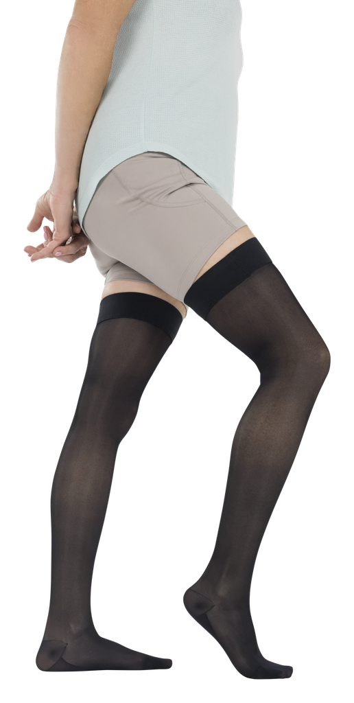 Thigh-High Compression Stockings 20–30 mmHg With Graduated Support - Small / Black - Orthopedics & Bracing