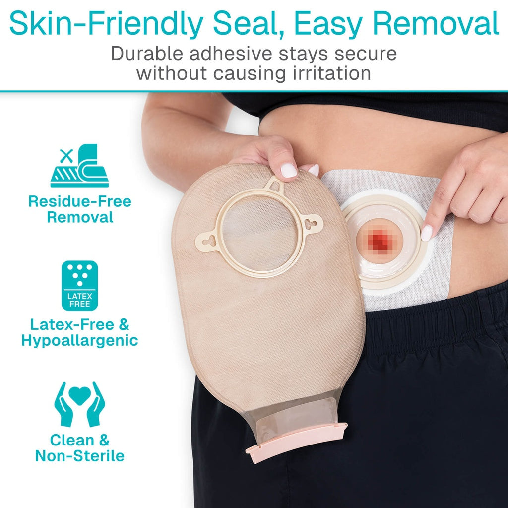 Two-Piece Ostomy Pouches, 10 Count With Closure Options - Wound Care & Infection Control