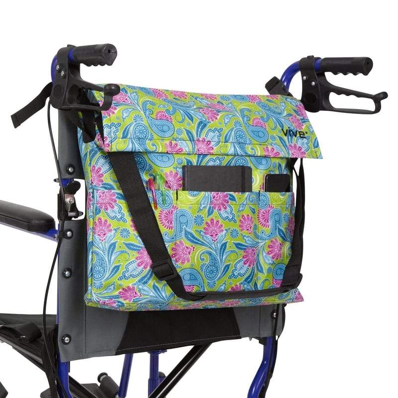Wheelchair Bag - Green Paisley